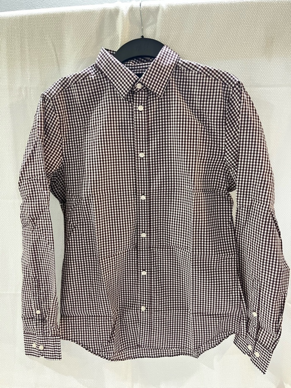 H&M Men's Black & White Gingham Button-Up Dress Shirt